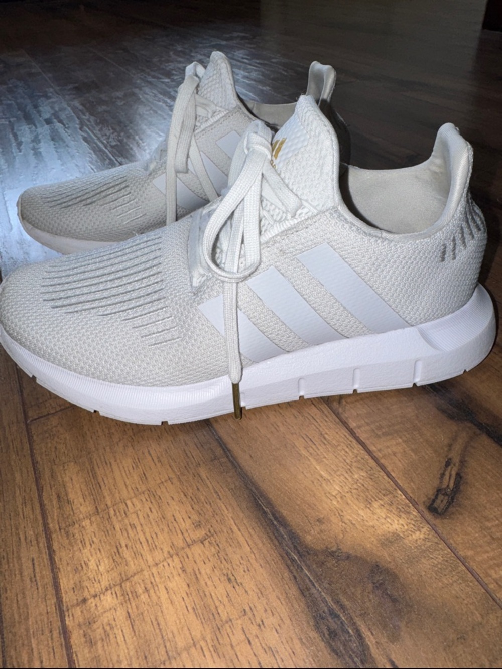 adidas Lightweight Mesh Athletic Shoes in white